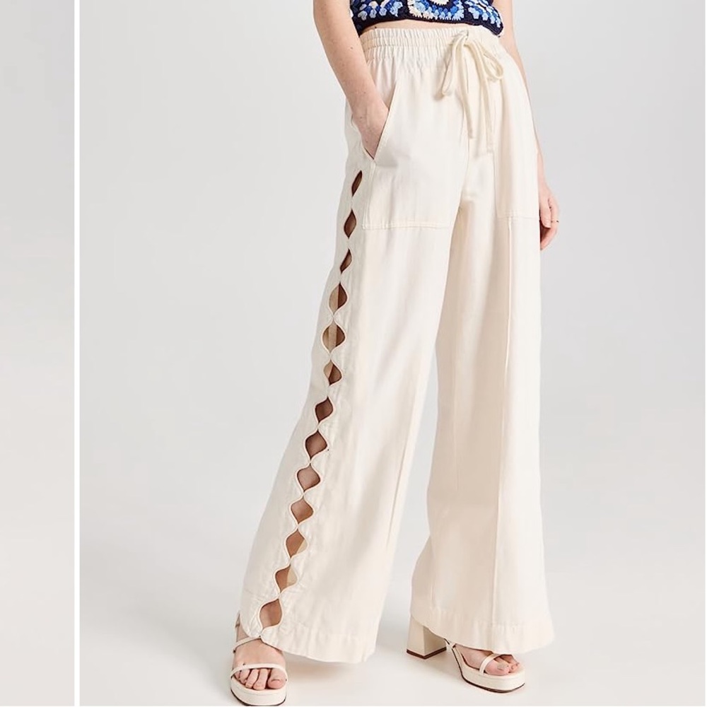 Sea NY Leona Pants Cream/White Size Small